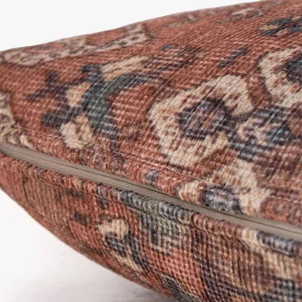 Kukoon Terracotta and Beige Traditional Medallion Washable Cotton Square Cushion, W x W: 50 x 50 cm – 3