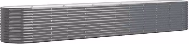 Berkfield Home Garden Powder-coated Steel Raised Bed in Anthracite Grey, W/D/H: 440 x 80 x 68 cm – 1