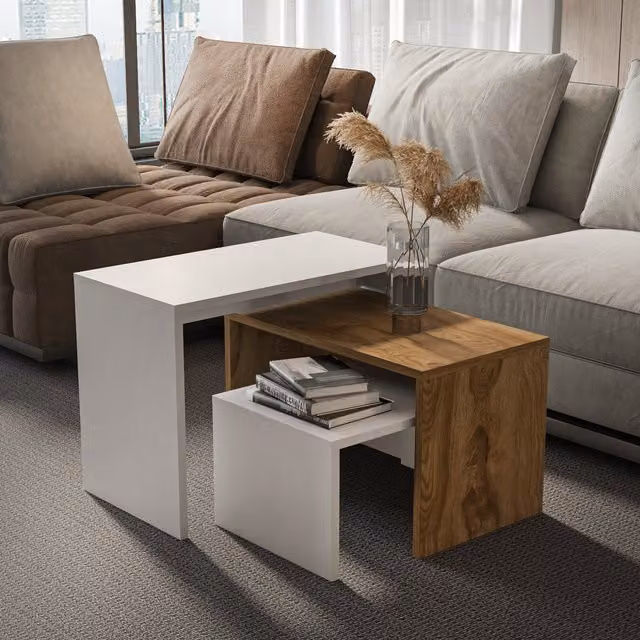 Decorotika Andro Nesting Tables in White and Oud