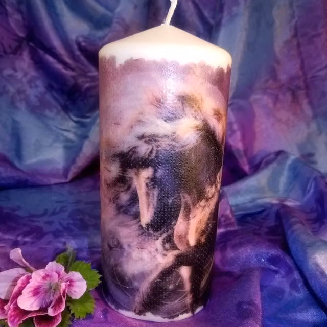 Viki White Pillar Candle Horses Set of 3