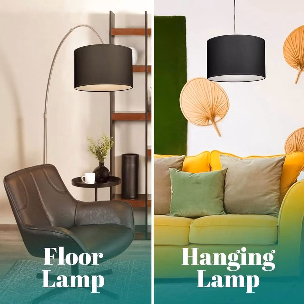 PAWNORA Black Round Fabric Table Lamp Shade, Diameter: 25.4 cm – 2