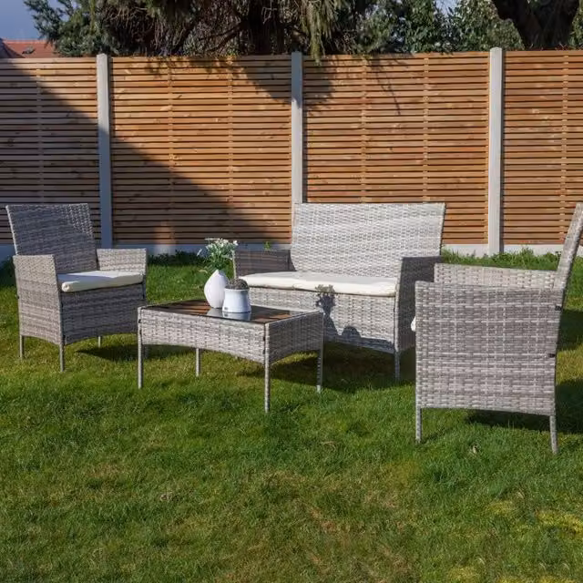 Oseasons Hawaii KD Rattan 4 Seat Lounge Set in Grey