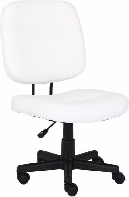 FORGEVIO Swivel PU Leather Home Office Computer Desk Chair in White