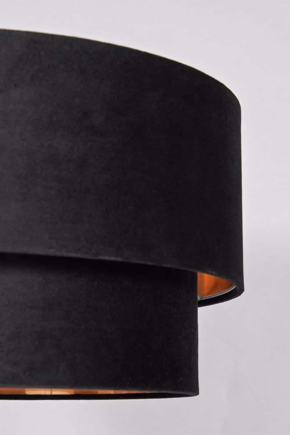 BHS Lighting Tia Easy Fit Cylinder Fabric Light Shade in Black and Gold/Brass – 2
