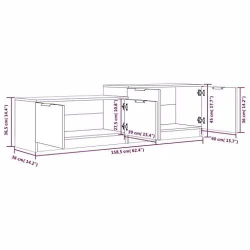 vidaXL Scandinavian Style TV Cabinet in Grey Sonoma Wood