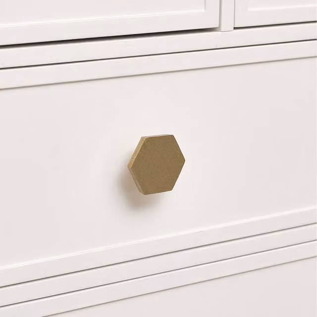 Melody Maison Brushed Gold Brass Hexagonal Drawer Knob