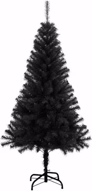 Berkfield Home Modern Artificial Christmas Tree in Black with Stand, Height: 150 cm