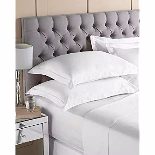 Paoletti White 200 Thread Count Cotton Percale Fitted Sheet W/D/H: 150 x 200 x 30 cm