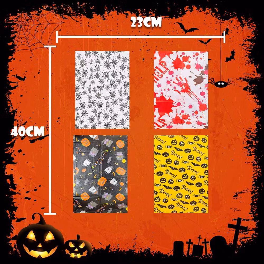 VFM e-Store Halloween Party Tablecloths, 4 Pack, Multicolour Graphic Designs – 2