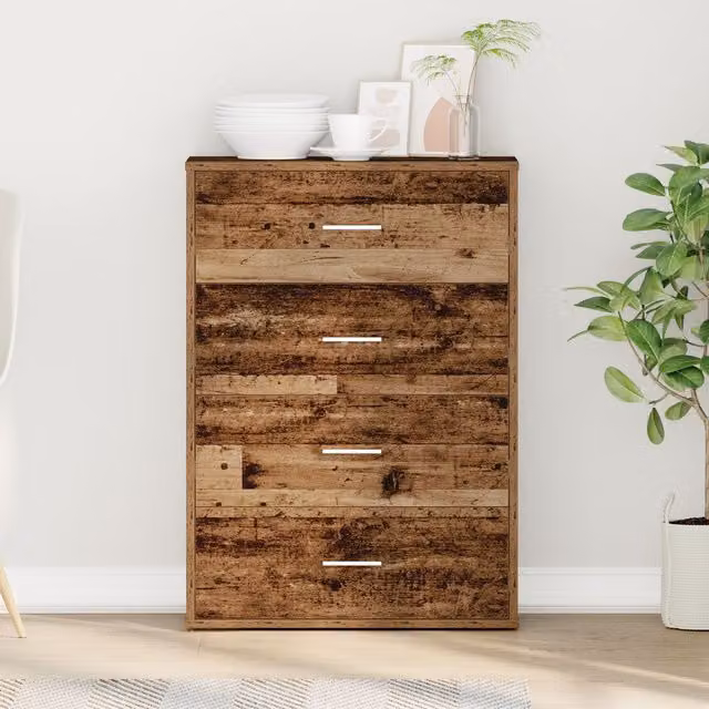Berkfield Home Sideboard with Drawer in Old Wood Brown, W/D/H: 60 x 31 x 84 cm – 1