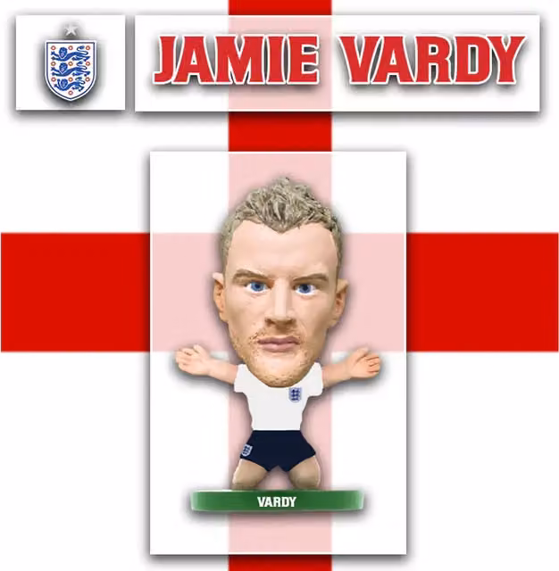 SoccerStarz Jamie Vardy England 2018 Mini Figure, White and Multicolour, Height: 5 cm
