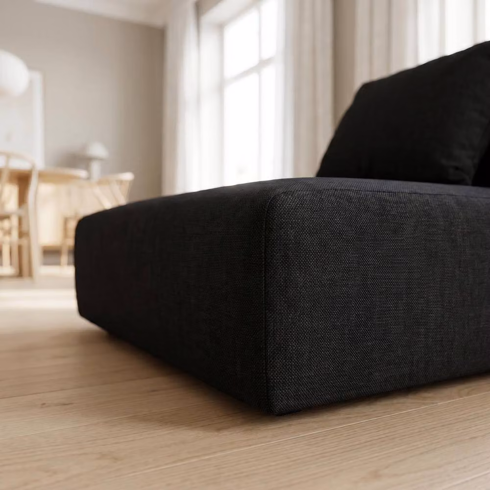 Abakus Direct Tokyo Single Seat Lounge Chair in Anthracite Grey and Black Basket Weave Fabric – 2