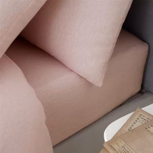 Catherine Lansfield Pink Brushed Cotton Flannelette Double Fitted Sheet W/D/H: 140 x 200 cm – 1