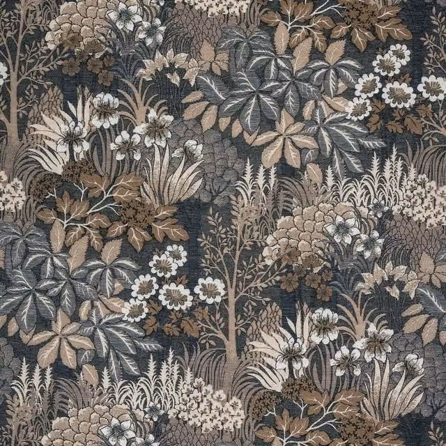 Terrys Enchanted Forest Floral Fabric in Antique Brown and Multicolour