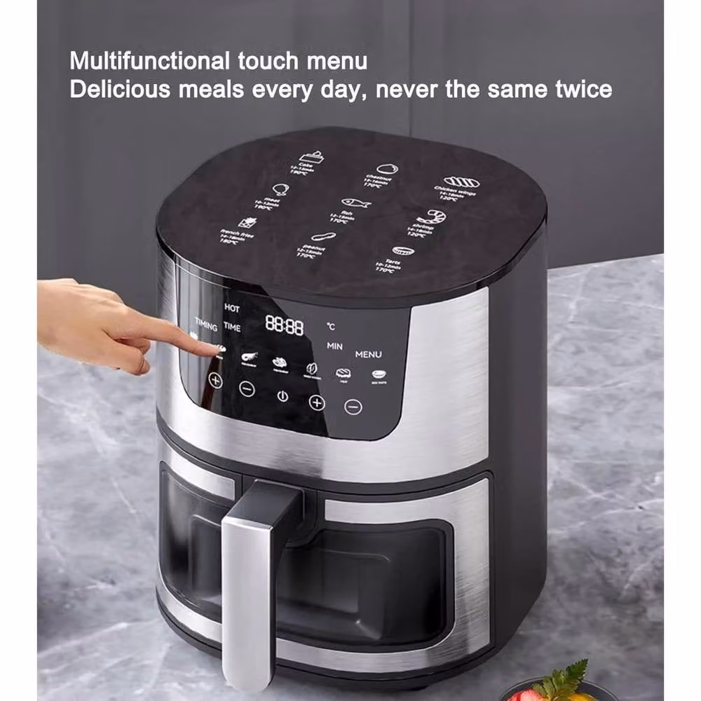 PAWNORA 7L Digital Air Fryer and Mini Oven in Black with Stainless Steel Finish and Digital Display – 3