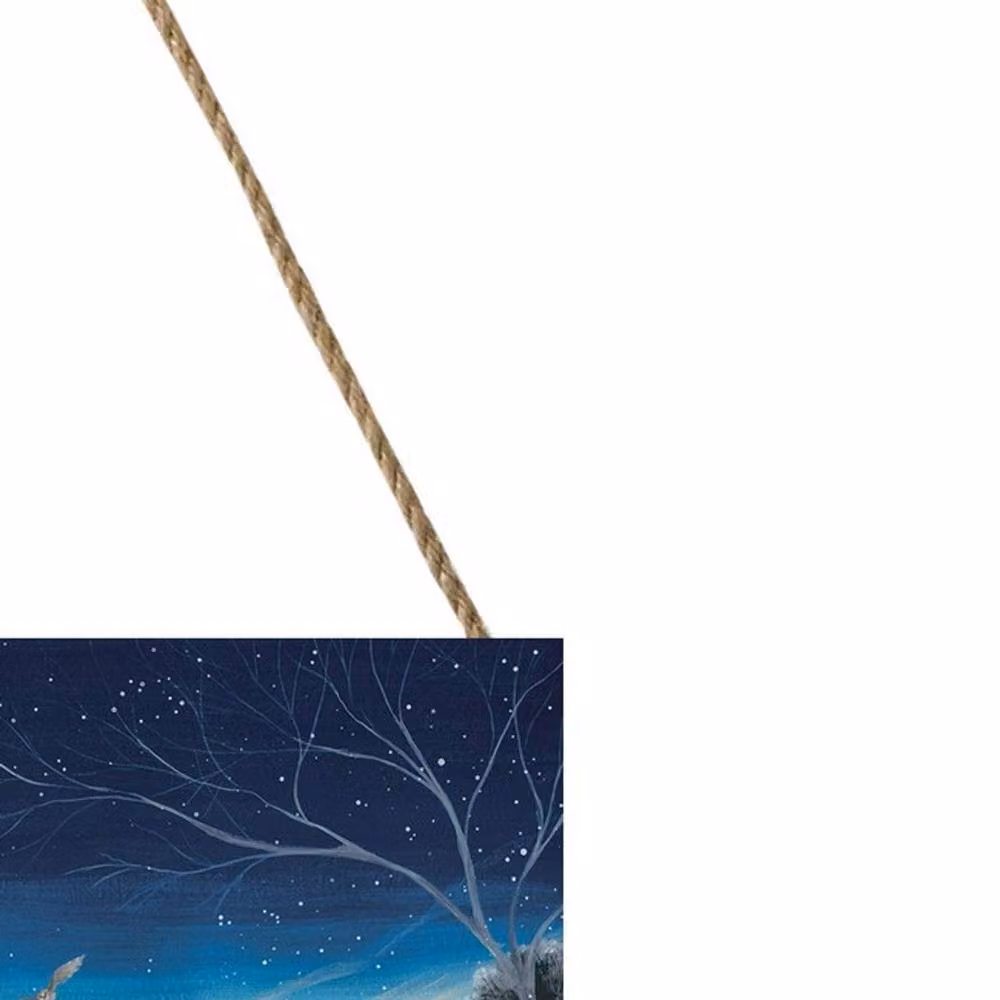 Julia Crossland A Winter Dawn Blue Wooden Block Wall Plaque – 2
