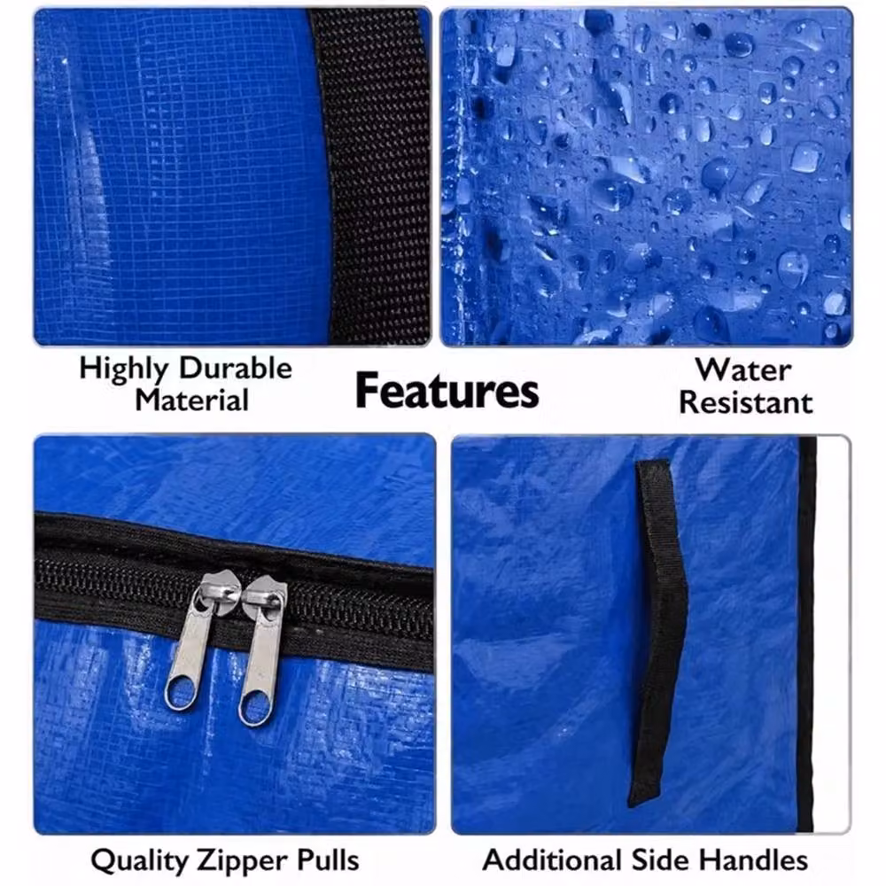 Nordara 3-Piece Set of 90L Zipped Collapsible Storage Bags in Blue – 5
