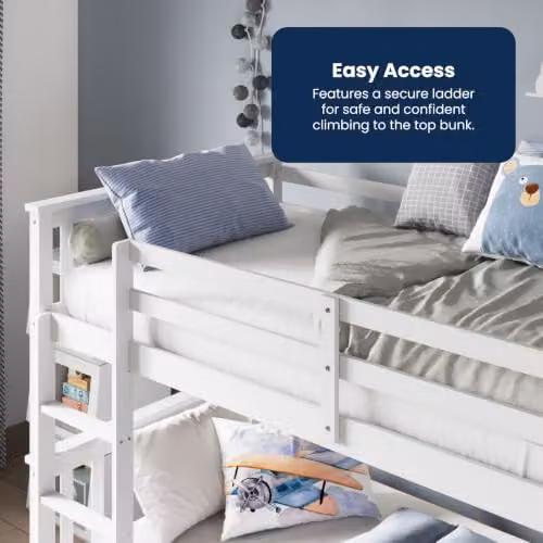 Flair Furnishings Zoom Two-Level Detachable Bunk Bed for Children in White Solid Pine Wood, W/D/H: 80 x 200 cm – 4