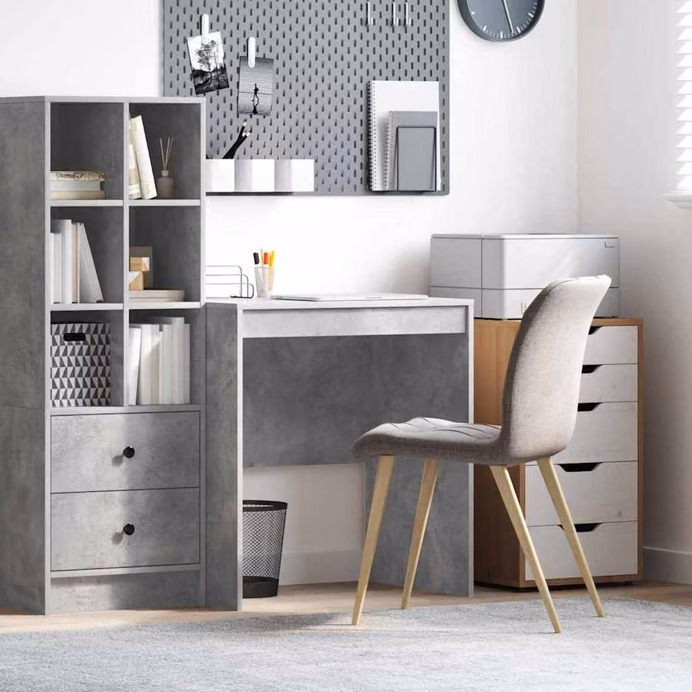 Berkfield Home Modern Writing Desk in Concrete Grey MDF – 2