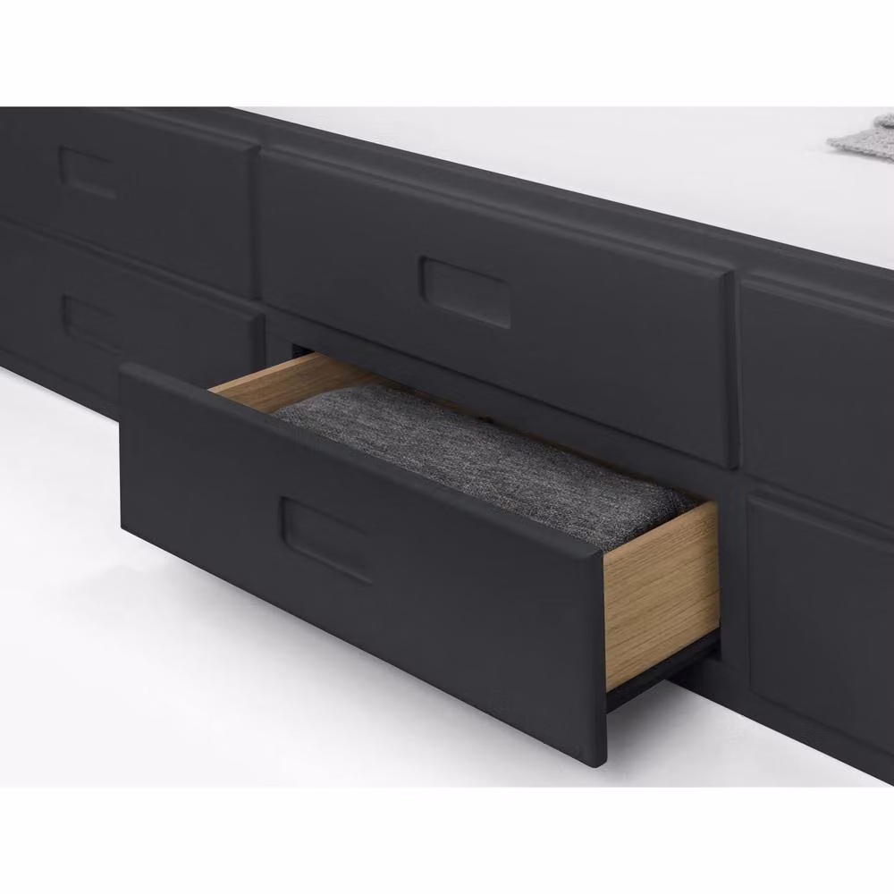 Cheshire Amethyst Single Bed with Underbed Drawers in Anthracite Grey, W/D/H: 90 x 200 cm – 4