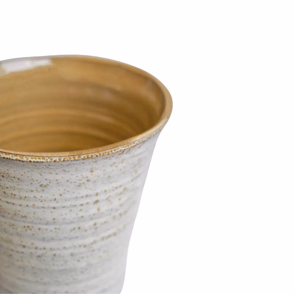 Lemon Pavilion Furniture and Decor Vallo Reactive Glaze Tapered Ceramic Planter in Beige and Blue, W: 29.5 cm, D: 29.5 cm, H: 26.5 cm – 2