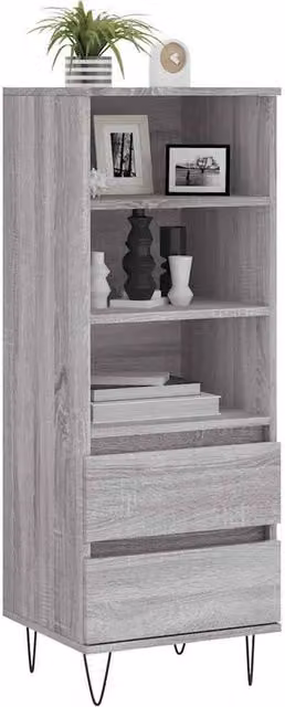 Berkfield Home Grey Sonoma Highboard in Engineered Wood W/D/H: 40 x 36 x 110 cm – 1