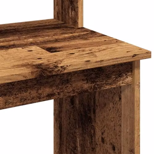 vidaXL Modern Writing Desk with Shelves in Brown Old Wood, W: 102 cm, D: 45 cm, H: 148 cm – 4