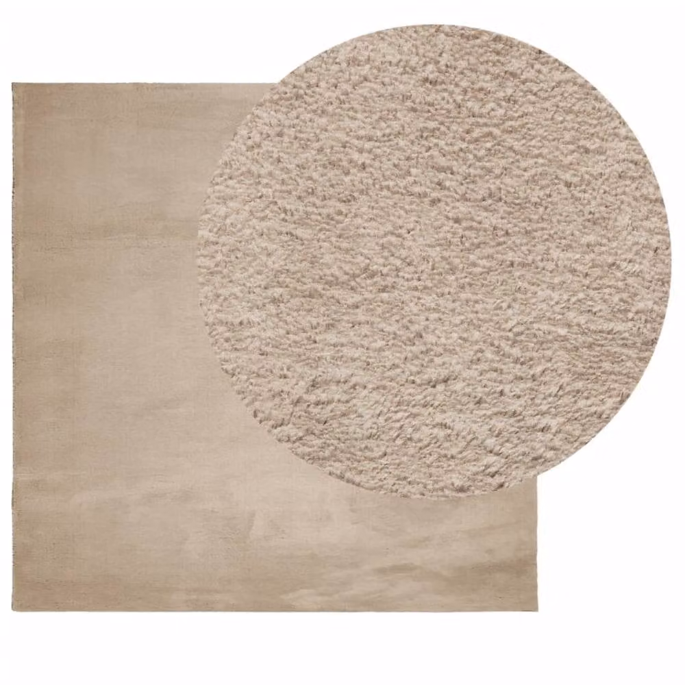 Berkfield Home HUARTE Square Short Pile Washable Rug in Sand and Brown, W/D: 120 x 120 cm – 1