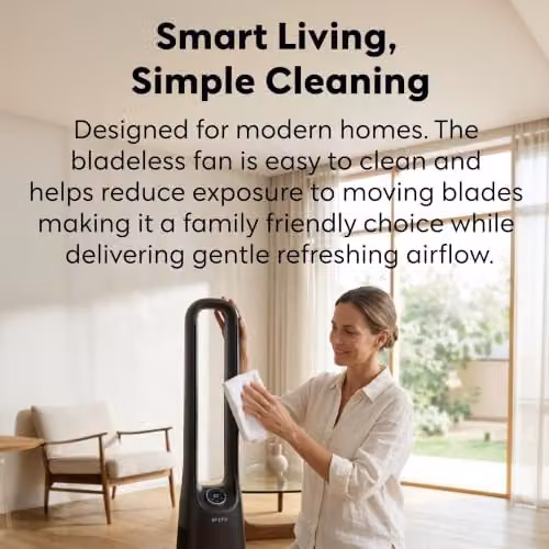 Air Pro 42 inch Bladeless Tower Fan with SmartVoice and Remote Control in Black – 7