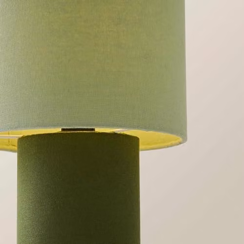 ValueLights Bobby Green Colour Clash Duo Fabric Table Lamp with Bulb – 3
