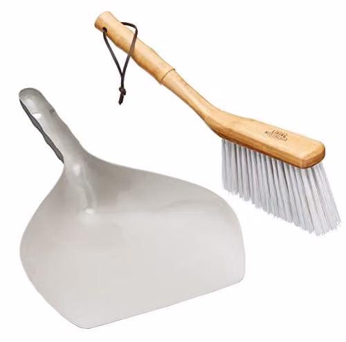 KitchenCraft Living Nostalgia Traditional Dustpan and Brush Set in Grey