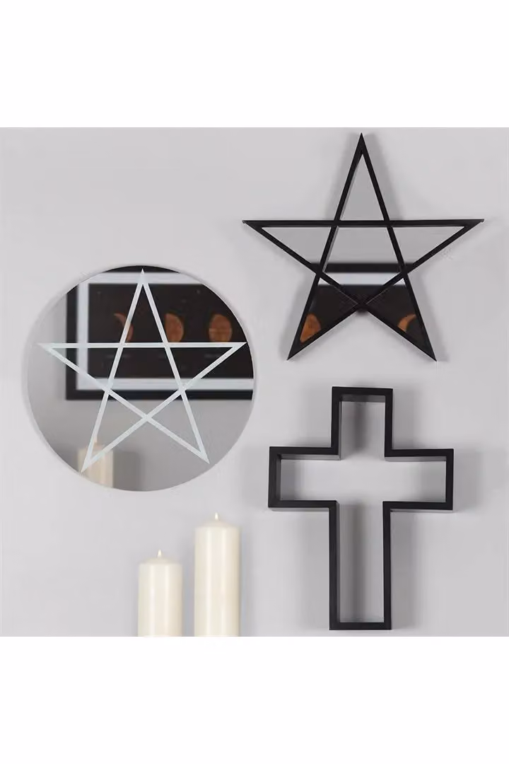 KDMD Black Framed Pentagram Star Wall Mirror – 2