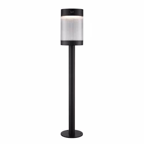 Nordlux Coupar Solar LED Outdoor Post Light in Black Metal with Motion and Dusk Sensors, IP44, 3000k Warm White