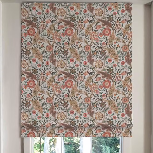 Linda Barker Home Agra Made To Measure Roman Blind in Spice Floral Multicolour