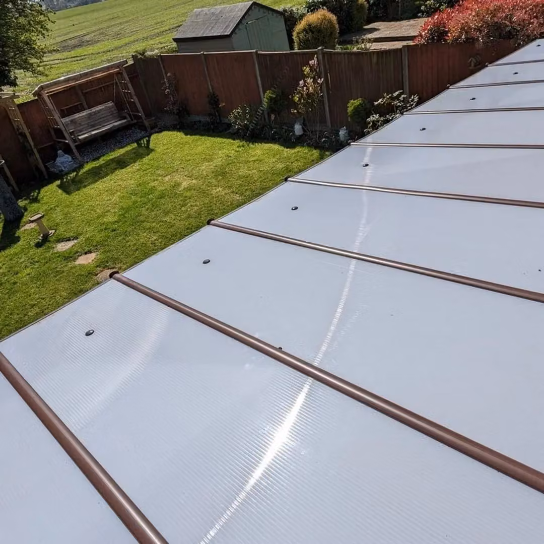 Rutland County Garden Furniture Ltd Polycarbonate Roof Wood Carport, W: 362 cm, D: 250 cm, H: 270 cm - Light Green – 3