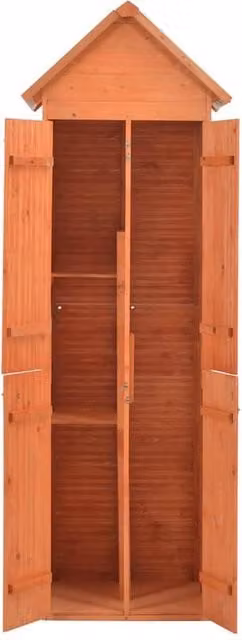 Berkfield Home Garden Storage Shed in Brown Wood, W/D/H: 71 x 60 x 213 cm