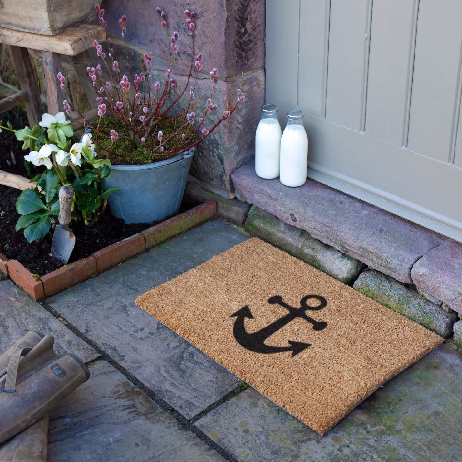 Artsy Mats Anchor Nautical Doormat in Black and Multicolour, W/D: 60 x 40 cm – 3
