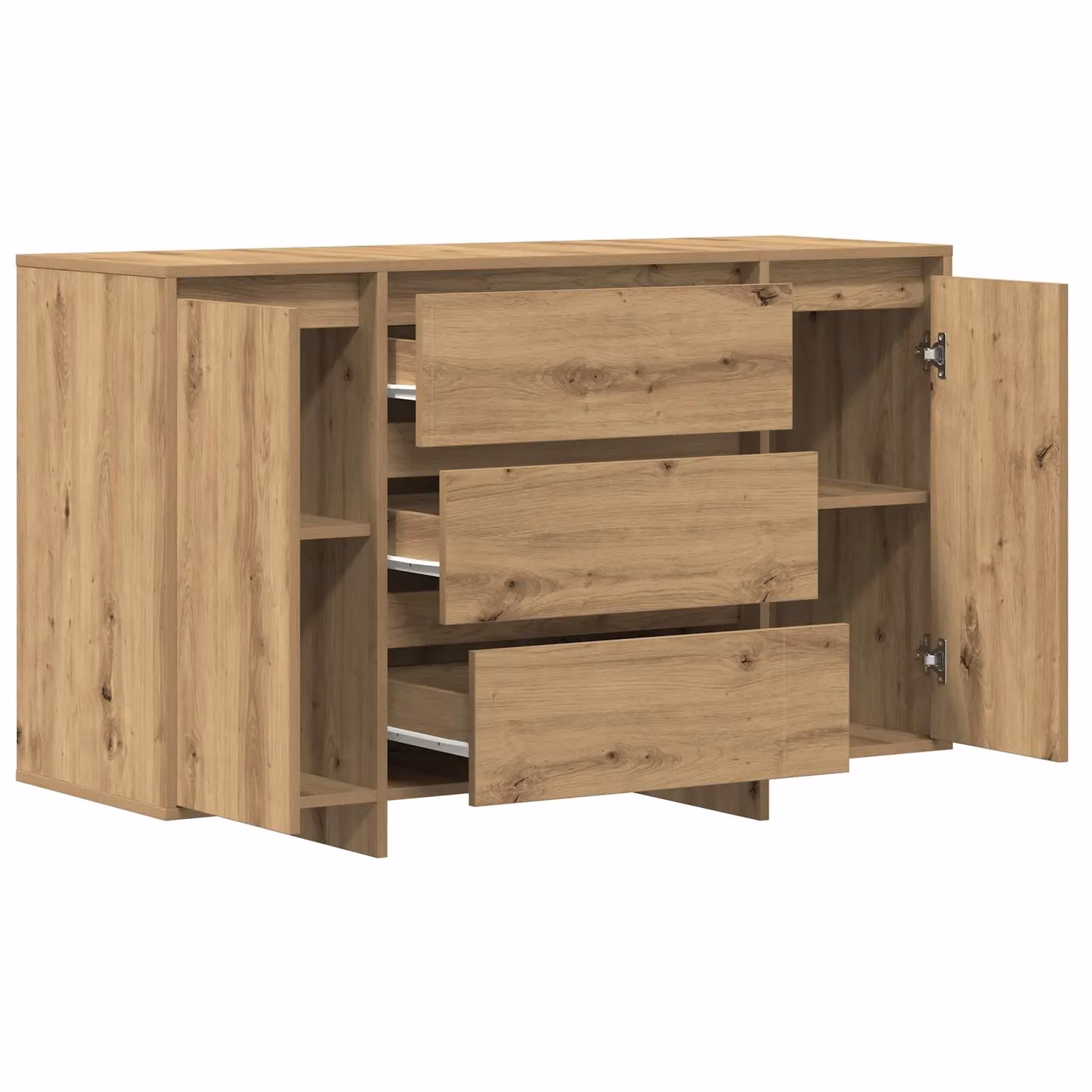 Berkfield Home Artisan Oak Solid Wood Sideboard in Brown – 2