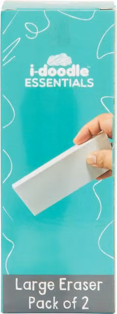 i-doodle White Block Erasers, Pack of 2