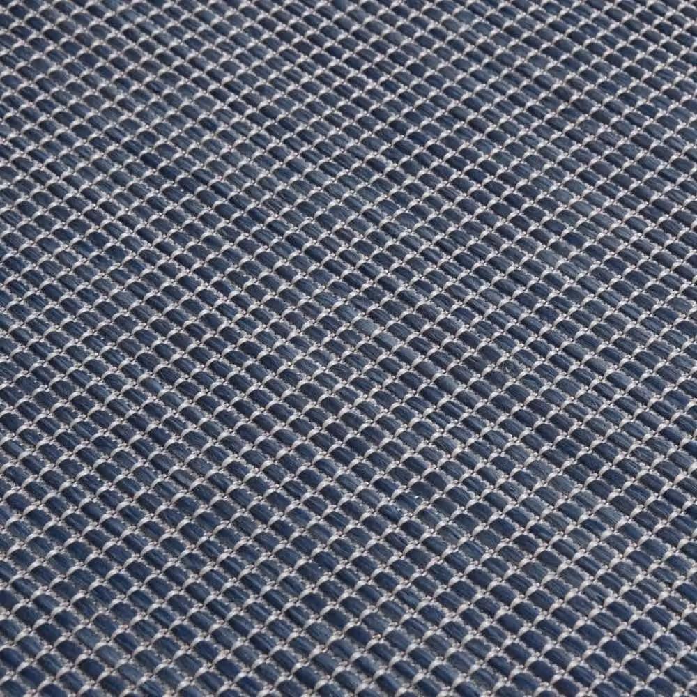 Berkfield Home Blue Outdoor Flatweave Round Rug, Diameter: 100 cm – 2