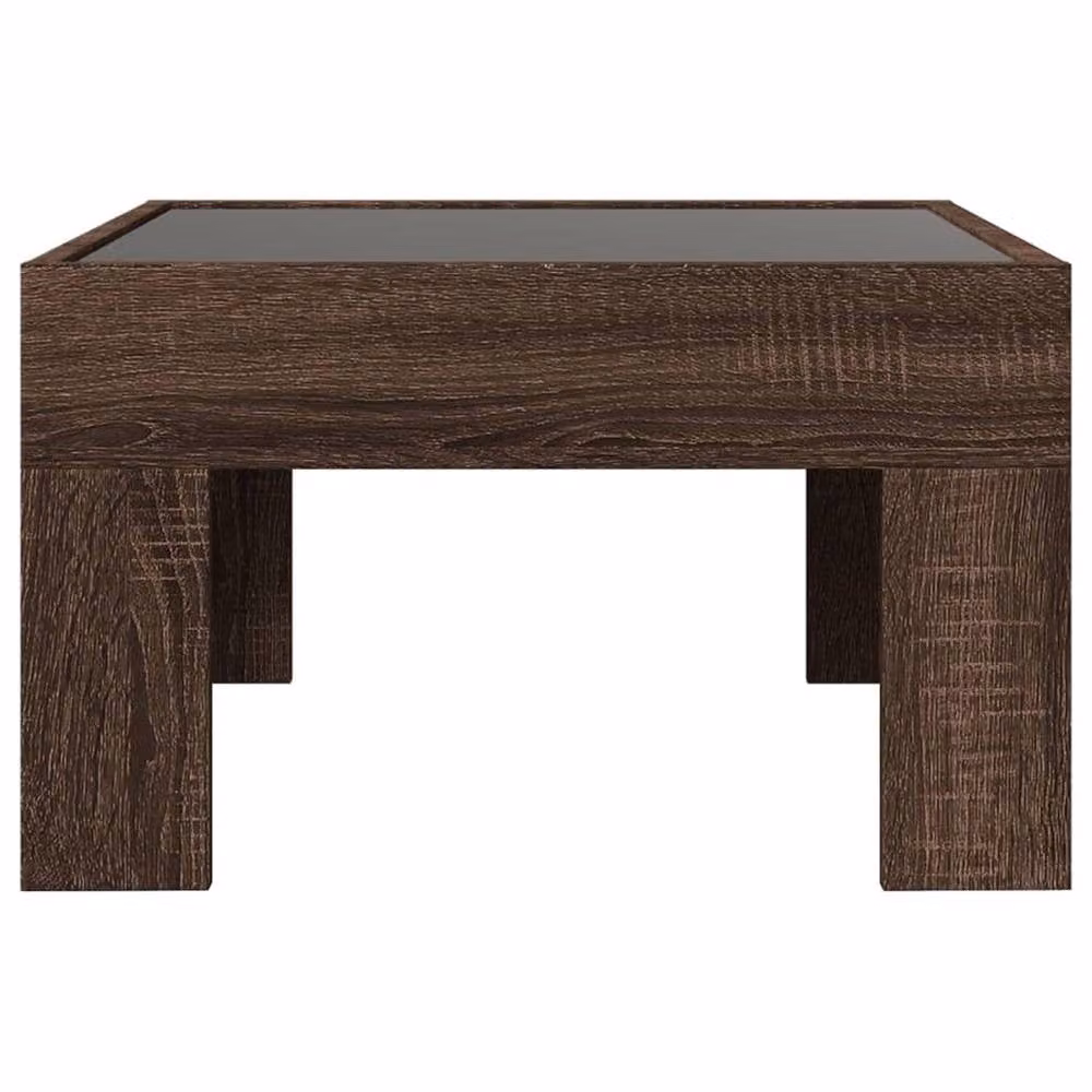 Berkfield Home Infinity LED Coffee Table in Brown Oak, W/D/H: 50 x 50 x 30 cm – 5