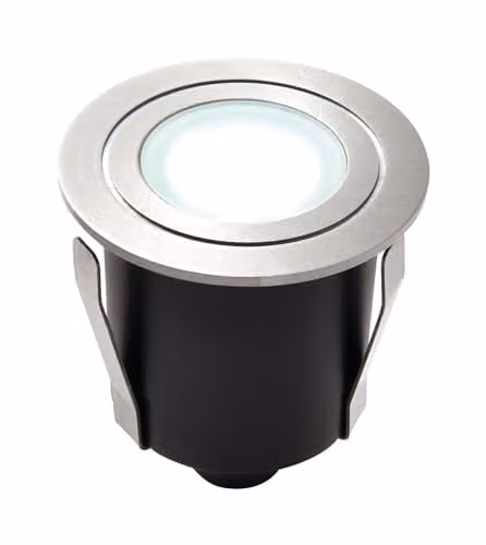 Netlighting Hayz Round Recessed LED Outdoor Garden Uplighter in Grey Marine Grade Stainless Steel IP67 – 1