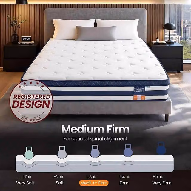 The Bazaarist Blue Cooling Gel Memory Foam and Pocket Spring Hybrid Mattress