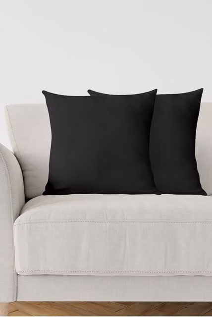 Neel Blue Set of 2 Black Crushed Velvet Square Cushion Covers, W/D/H: 45 x 45 x 45 cm – 1