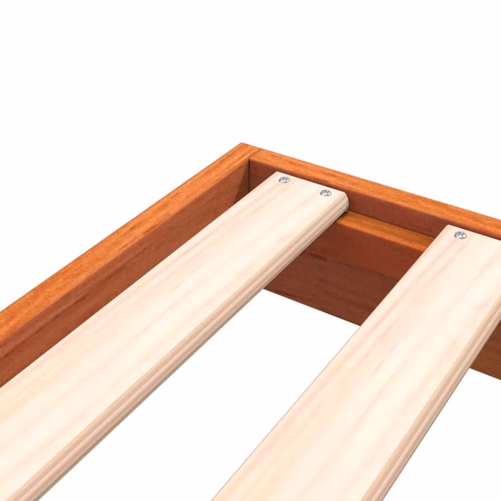 Berkfield Home Modern Waxed Brown Solid Pine Wood Bed Frame W/D/H: 200 x 200 x 9 cm – 2