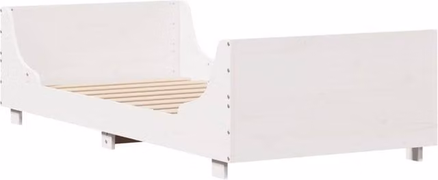 Berkfield Home Modern Small Single Bed Frame in White Solid Pine Wood W/D/H: 80 x 190 cm