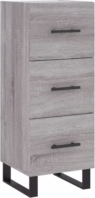 Berkfield Home Grey Sonoma Sideboard in Engineered Wood, W/D/H: 34.5 x 34.0 x 90.0 cm