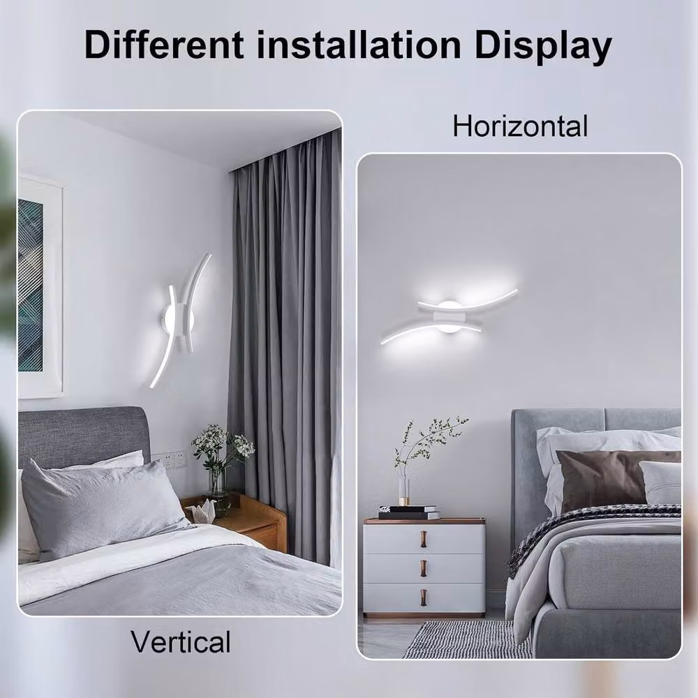 Goeco Modern LED Indoor Wall Light in White, 20W Up and Down Arc Lamp with 6500K Cool White Light – 3