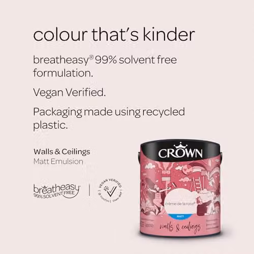 Crown Retail Core Emulsion Matt Paint in Crème De La Rose Pink, 2.5 L – 2
