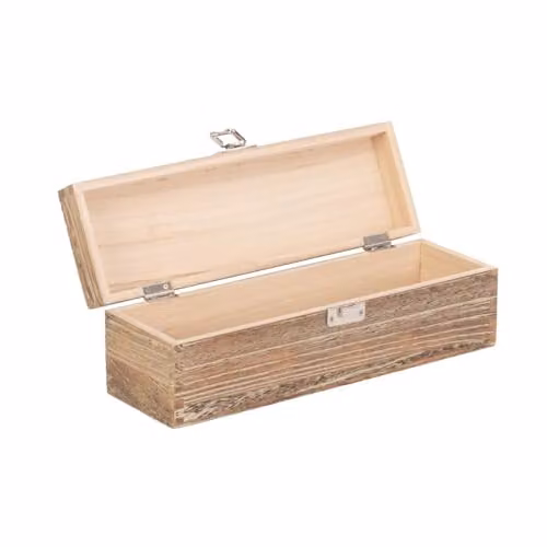 Red Hamper Single Bottle Oak Effect Wooden Box, Brown, W: 11.0 cm, D: 1.0 cm, H: 35.0 cm